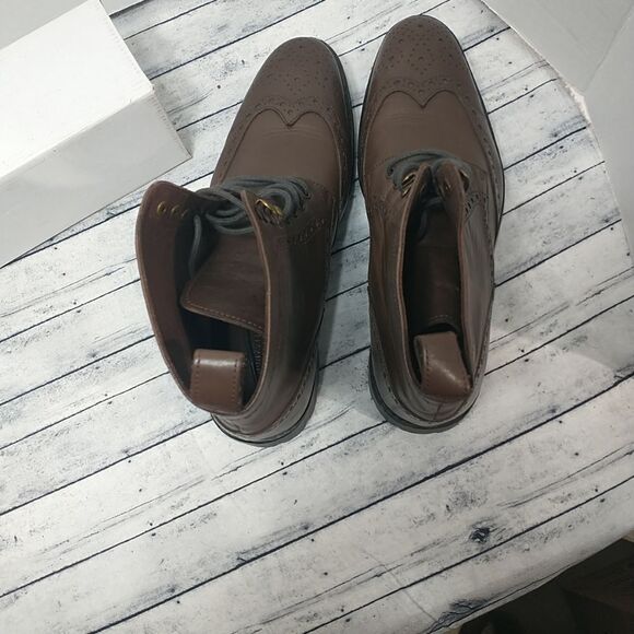 Anthony Veer Mens Grant Wingtip Leather Dress Boot Dark Brown SZ 11 - Picture 5 of 9